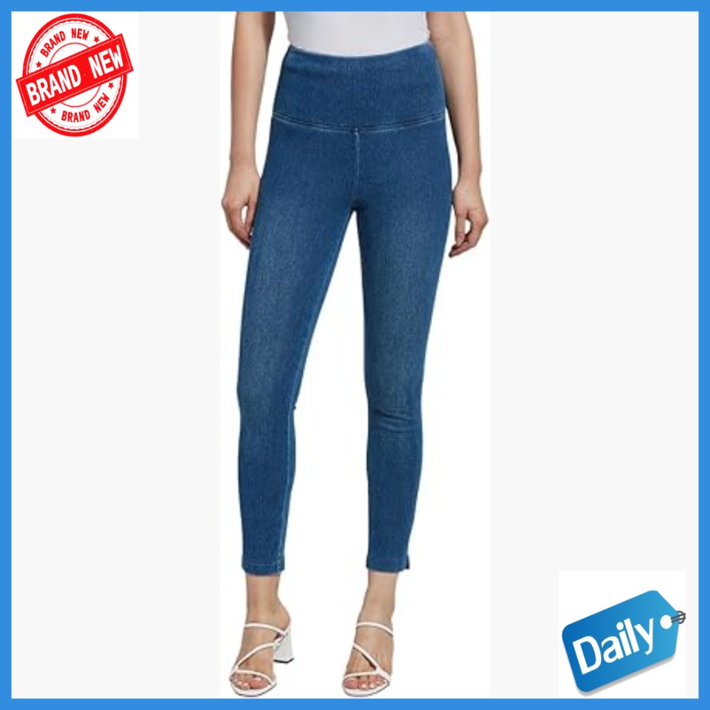 High Rise Skinny Jeans, Ankle Length, Stretch Denim Leggings, Pull On